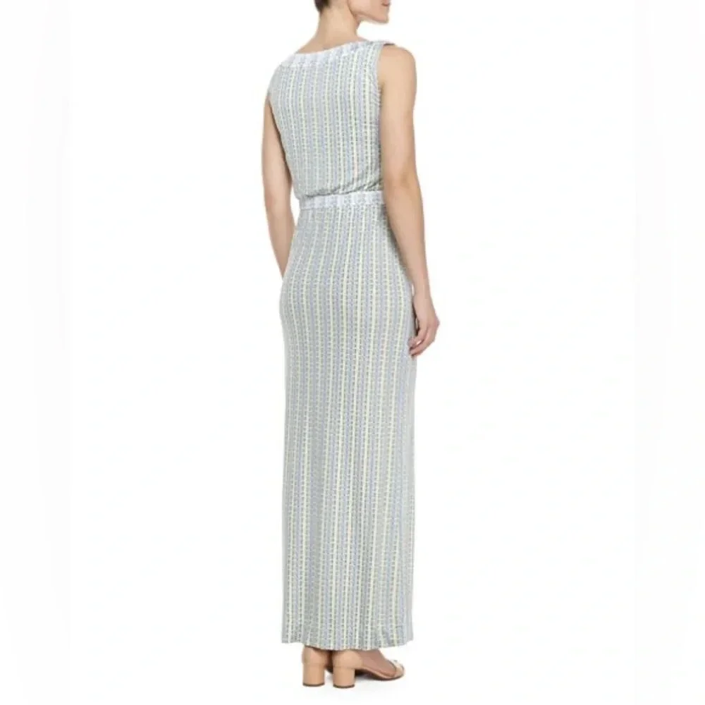 Tory Burch Micky Silk Mixed Design Maxi Dress size Large